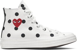 Кроссовки Converse Comme des Garçons x Chuck Taylor All Star 70 Hi White Polka Dot, белый 157251c | white