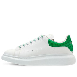 Кроссовки oversized sneaker 'white green crocodile' Alexander McQueen, белый 625162whyb89409 | white/green