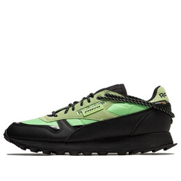 Кроссовки classic leather trail x pleasure 'neon mint' Reebok, зеленый h06244 | neon mint/core black/core black
