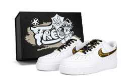 Кроссовки Nike Air Force 1 Skateboarding Shoes Men Low-top Gold, черный 315122-111(team18-黑金爆裂纹) | black/gold crackled