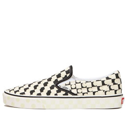 Кроссовки classic slip-on 'checkerboard - uv ink' Vans, черный vn0a33tb45r | black/white/green