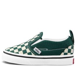 Кроссовки old skool v toddler green/white checkboard Vans, зеленый vn0a34882nh | green/white