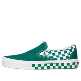 Кроссовки classic slip-on 'sidewall check - ultramarine green' Vans, зеленый vn0a38f7ra7 | green