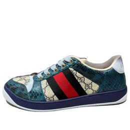 Кроссовки screener low-top sneakers 'blue beige' Gucci, синий 674530-faa1s-4043 | blue/beige/black/red