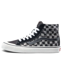 Кроссовки sk8-hi checkboard grey/black Vans, черный vn0a3mv1vfz | black/white