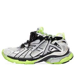 Кроссовки runner sneakers 'white black and neon yellow mesh and nylon' Balenciaga, белый 677403w3rbp1093 | white/black/neon yellow/grey