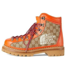 Кроссовки x the north face canvas leather boots 'orange' Gucci, оранжевый 679914-18a40-7570 | orange/ebony/beige