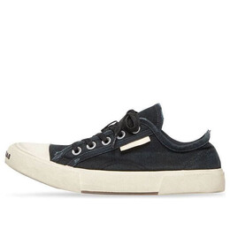 Кроссовки paris low top sneakers 'black destroyed cotton and white rubber' Balenciaga, черный 688754w3rc21090 | black/blue/white