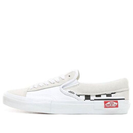 Кроссовки slip-on cap 'white black checkerboard' Vans, белый vn0a3wm527i | white