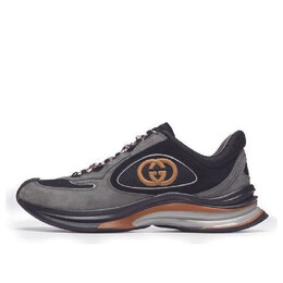 Кроссовки run suede sneakers 'black grey suede' Gucci, черный 749785-aab62-1241 | black/grey suede