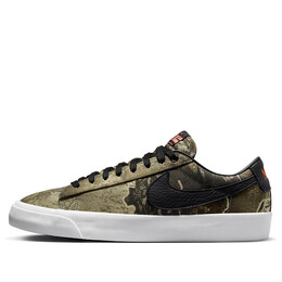 Кроссовки blazer low pro gt premium sb 'olive realtree' Nike, черный do9398-002 | black/black/photo dust/safety orange