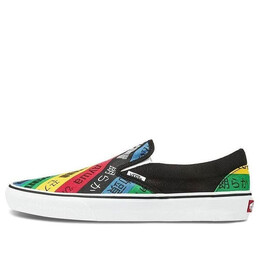 Кроссовки classic slip-on multi-color 'multicolor rainbow black' Vans, мультиколор vn0a4u38wk2 | multi-color