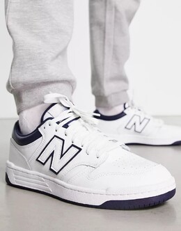 Бело-темно-синие кроссовки New Balance 480 121834001 | weiß/marine