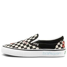 Кроссовки skateistan x skate slip-on 'checkerboard' Vans, черный vn0a5fca89c | black/white