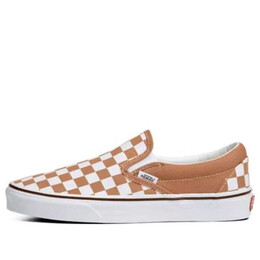 Кроссовки classic slip-on color theory checkerboard shoes 'tan white' Vans, бежевый vn0a5ao8bkq | tan/white