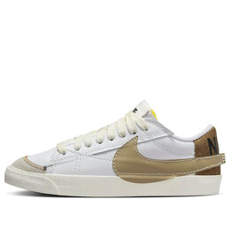 Кроссовки blazer low '77 jumbo 'white khaki' Nike, белый dz2772-121 | white/khaki-sail-black-hazel rush-safety orange