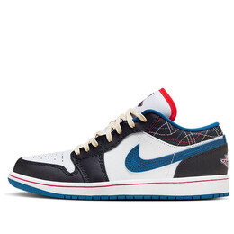 Nike Кроссовки Air Jordan 1 Low 'White Industrial Blue Siren Red', белый fv3622-141 | white/industrial blue-white-black-siren red