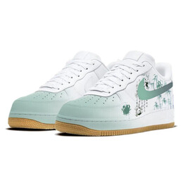 Кроссовки Nike Air Force 1 Skateboard Shoes Men Low-Top White Green dj2739-100(team10-熊猫书法) | white/green