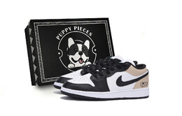 Баскетбольные кроссовки Air 1 Vintage Men Low-Touch Black Brown Jordan 553558-131(team85-芸黄天使s-box-a) | black