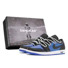 Баскетбольные кроссовки Air 1 Vintage Men Low-Top Blue Jordan 553558-140(team210-寂静高校s-box) | black
