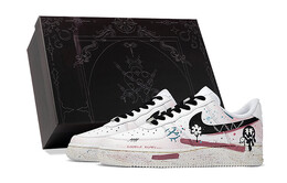 Кроссовки Nike Air Force 1 Skateboarding Shoes Men Low-top Pink/white, белый cw2288-111(team拾柒-男款低帮涂鸦国度板鞋) | chalk white