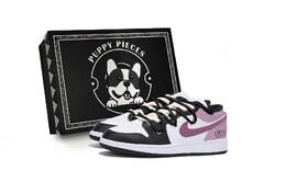 Баскетбольные кроссовки Air 1 Vintage Men Low-Top Black/Pink Jordan 553558-131(team85-树莓使使s-box-a) | black