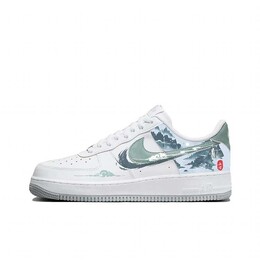 Кроссовки для скейтборда Air Force 1 мужские с низким верхом белый/зеленый Nike fj4146-100{team352-山水) | white/green