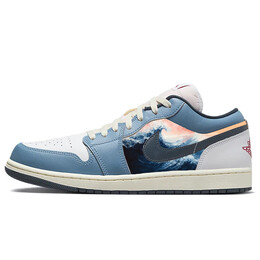 Баскетбольные кроссовки Air 1 Vintage Men Low-Touch Blue/White Jordan hm3711-144(team181-朝霞海浪) | blue