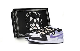 Баскетбольные кроссовки Air 1 Vintage Men Low-Top Black/Purple Jordan 553558-131(team85-香芋使使s-box-a) | black