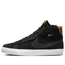 Кроссовки sb zoom blazer mid prm Nike, черный dv7898-001 | black/anthracite-black-white-desert ochre-white