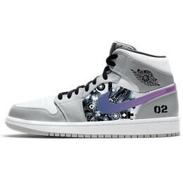 Баскетбольные кроссовки Air 1 Vintage Men Mid-Top Grey/White Jordan 554724-092(team181科技先锋) | gray