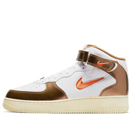 Кроссовки air force 1 mid qs Nike, белый dh5623-100 | white/total orange/ale brown/beach