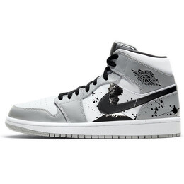 Баскетбольные кроссовки Air 1 Vintage Men Mid-Top White/Grey Jordan 554724-092(team56-火山爆发) | gray