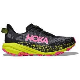 Женские кроссовки Speedgoat 6 для бега по пересеченной местности Hoka, мультиколор 123-1346 | black / neon hoka citrus