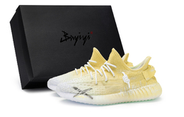 Yeezy Boost 350 V2 Низкие Повседневные Кроссовки Unisex Белый Желтый Adidas hq6316(team80-男女同款恋爱讯号黄s-box) | white yellow