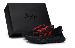 Ozweego Дышащие Низкие Массивные Кроссовки Унисекс Черный Красный Adidas ee6999(team80-男女同款夜色迷雾红s-box) | black red