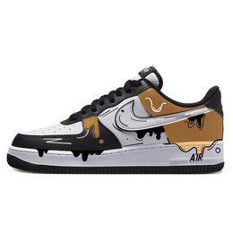 Nike Air Force 1 Противоскользящие Амортизирующие Износостойкие Низкие Кроссовки для Скейтбординга Унисекс Белый Черный Желтый dv0788-001(team355-黄色流心) | black white yellow