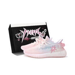 Yeezy Boost 350 V2 Дышащие и износостойкие низкие кеды унисекс ледяной розовый голубой Adidas hq6316(team186-幸运事件诞生s-box) | ice pink blue