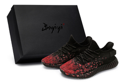 Yeezy Boost 350 V2 Повседневные кроссовки Unisex Низкие Красные Adidas, Черно-красные hq4540(team80-男女同款暗黑红绽s-box) | black red