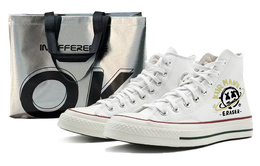 Чак Тейлор 1970-х годов Высокие Кроссовки из Холста Унисекс Желто-Белые Converse, Экрю 162056c(team131-动感星球黄s) | ecru