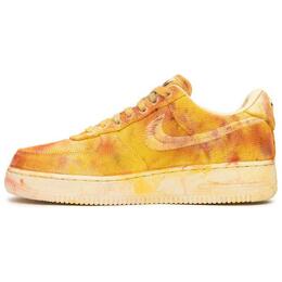 Stussy x Air Force 1 Ручного Крашения Лос-Анджелес Низкие Скейтборд Кроссовки Унисекс Желтые Nike cz9084-200（染色款） | yellow