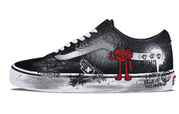 Кроссовки Vans Old Skool Skateboarding Shoes Unisex Low-top Red, черный vn000d3hy28(team58-红色爱心) | black