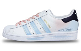 Кроссовки Adidas Superstar Skateboarding Shoes Unisex Low-top White/Blue/Pink, белый/синий/розовый eg4958(team58-你快乐吗) | white/blue/pink