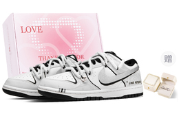 Nike Кроссовки для скейтбординга Dunk Simple Love Box, устойчивые к истиранию, унисекс, белые, серебристые hf5441-100（team63-简爱sbox） | white silver box