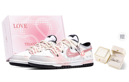 Кроссовки для скейтбординга Dunk Heartbeat Box, износостойкие, низкие, унисекс Nike, White Pink hf5441-100（team63-悸动sbox） | white pink