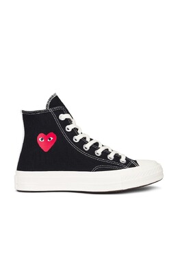Маленькие высокие кеды Red Heart Comme des Garçons Play, черный cdes-mz4 | black