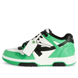 Кроссовки out of office leather sneakers 'neon green black white' Off-White, черный omia189s24lea0065510 | neon green black white