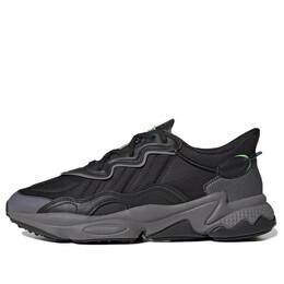 Кроссовки ozweego Adidas, черный hr1168 | core black / charcoal solid grey / screaming green
