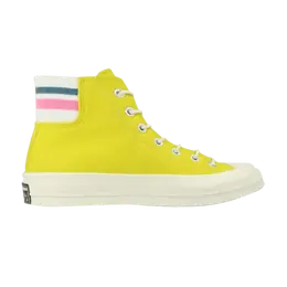 Кроссовки Converse Chuck 70 Retro Stripe High 'Bold Citron', желтый 163366c | bold citron/pink