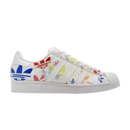 Кроссовки Adidas Superstar 'Allover Trefoil - White Multi', белый h00183 | cloud white/cloud white/gold metallic